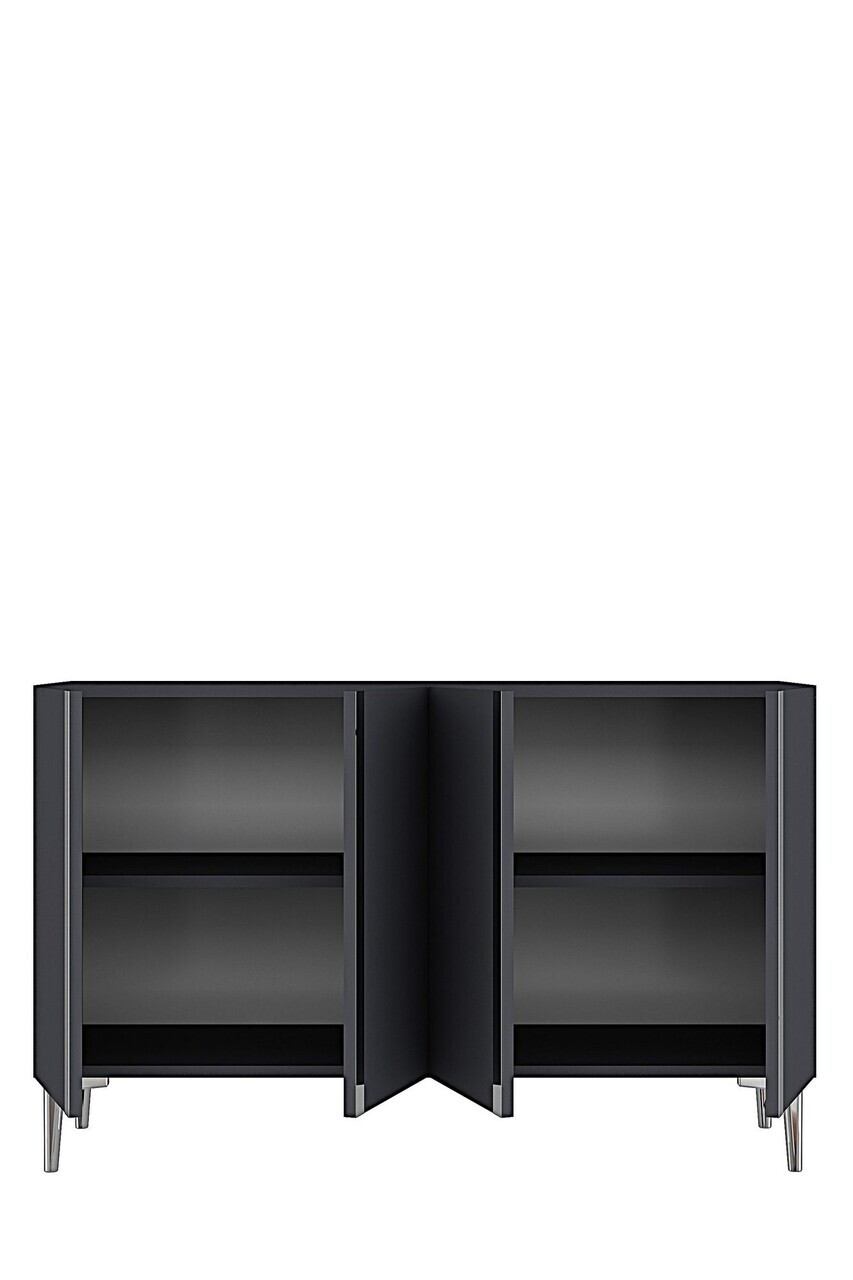 Consola, Hanah Home, Anka 120, 120x75x32 cm, PAL, Antracit / Argintiu — imaginea 6