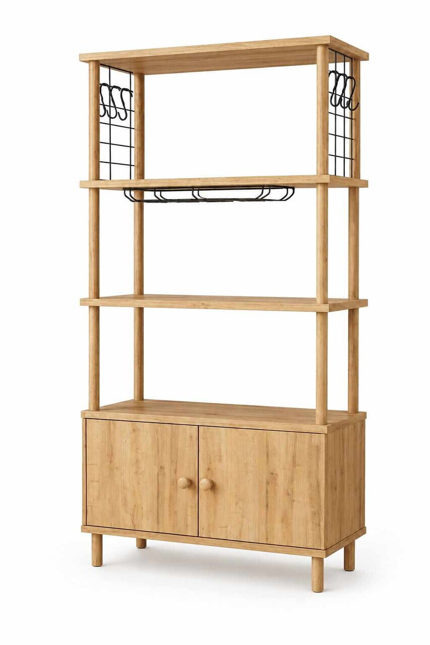 Dulap pentru bucatarie, Hanah Home, Pk09Pk, 60x140x30 cm, PAL, Maro — imaginea 4