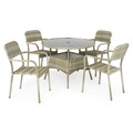 Set mobilier pentru gradina/terasa, Alana, 5 piese, gri