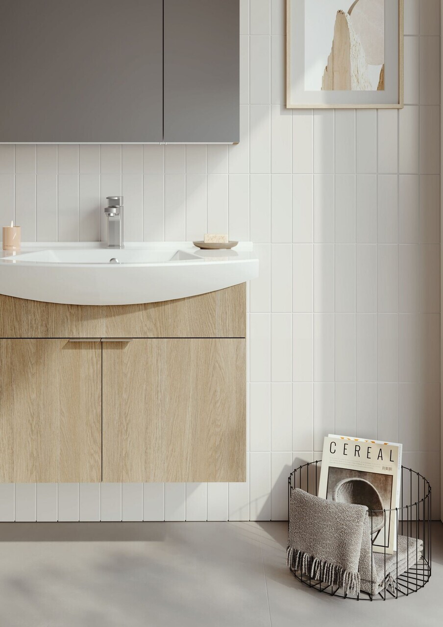 Dulap de baie cu chiuvetă, Hanah Home, Purus 80, Stejar Sonomo — imaginea 7