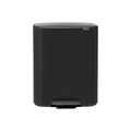 Cos de gunoi cu pedala, Brabantia, Bo Pedal, 60 L, 36.3x54.1x65.2 cm, otel, negru mat