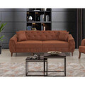 Canapea extensibila cu 3 locuri, Unique Design, 867UNQ1527, Lemn de carpen, Maro