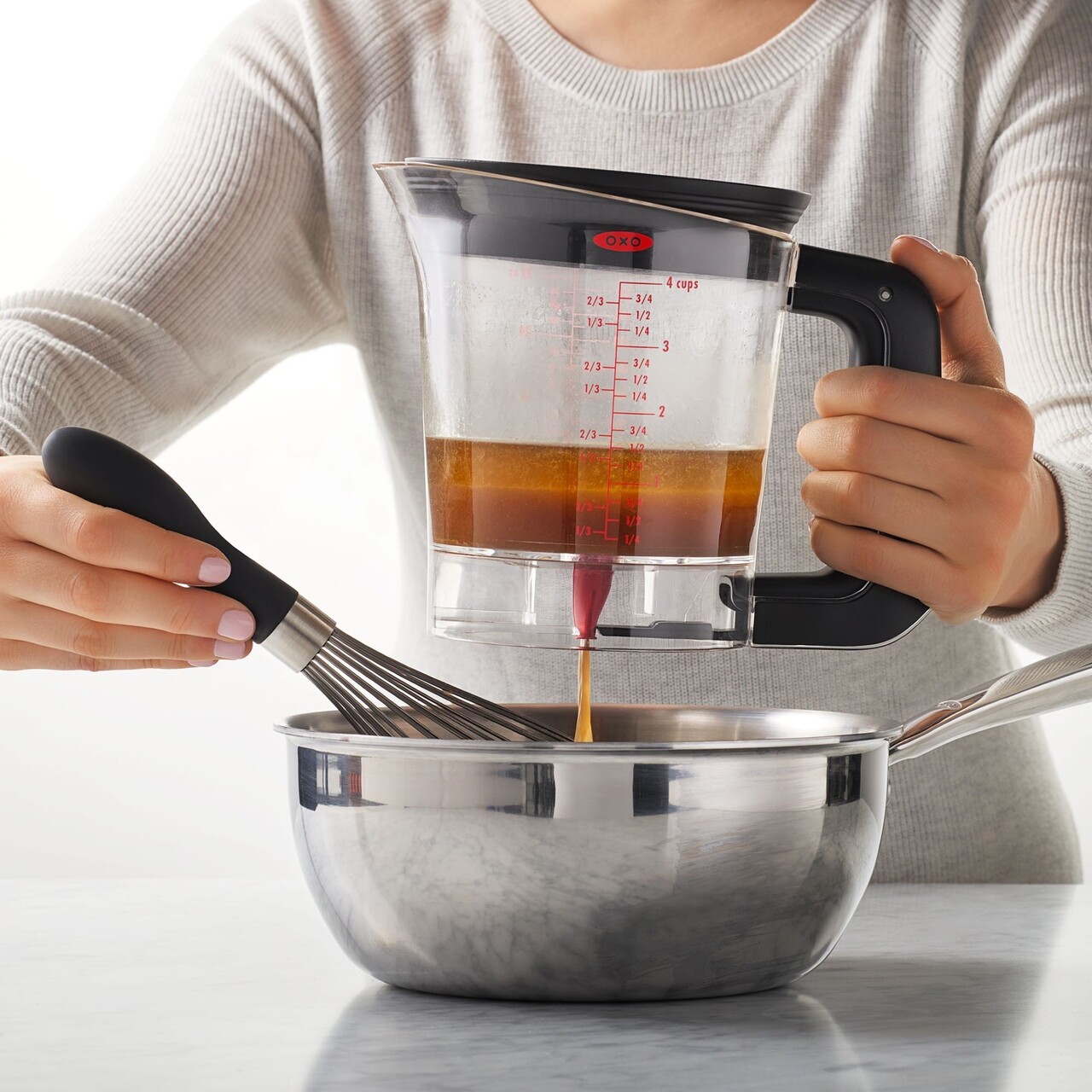 Cana separator grasime, plastic, 1L, "Good Grips" - OXO - imagine 4