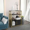 Corp biblioteca, Zena Home, Letos, 60x80x29.6 cm, PAL, Antracit / Aur