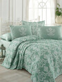 Set cuvertura pique Single, Pure - Water Green v2, EnLora Home, Bumbac