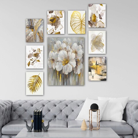 Set 9 tablouri decorative, 9MDF04YS, MDF, 20 x 15 cm, 8 piese, Multicolor Lulu