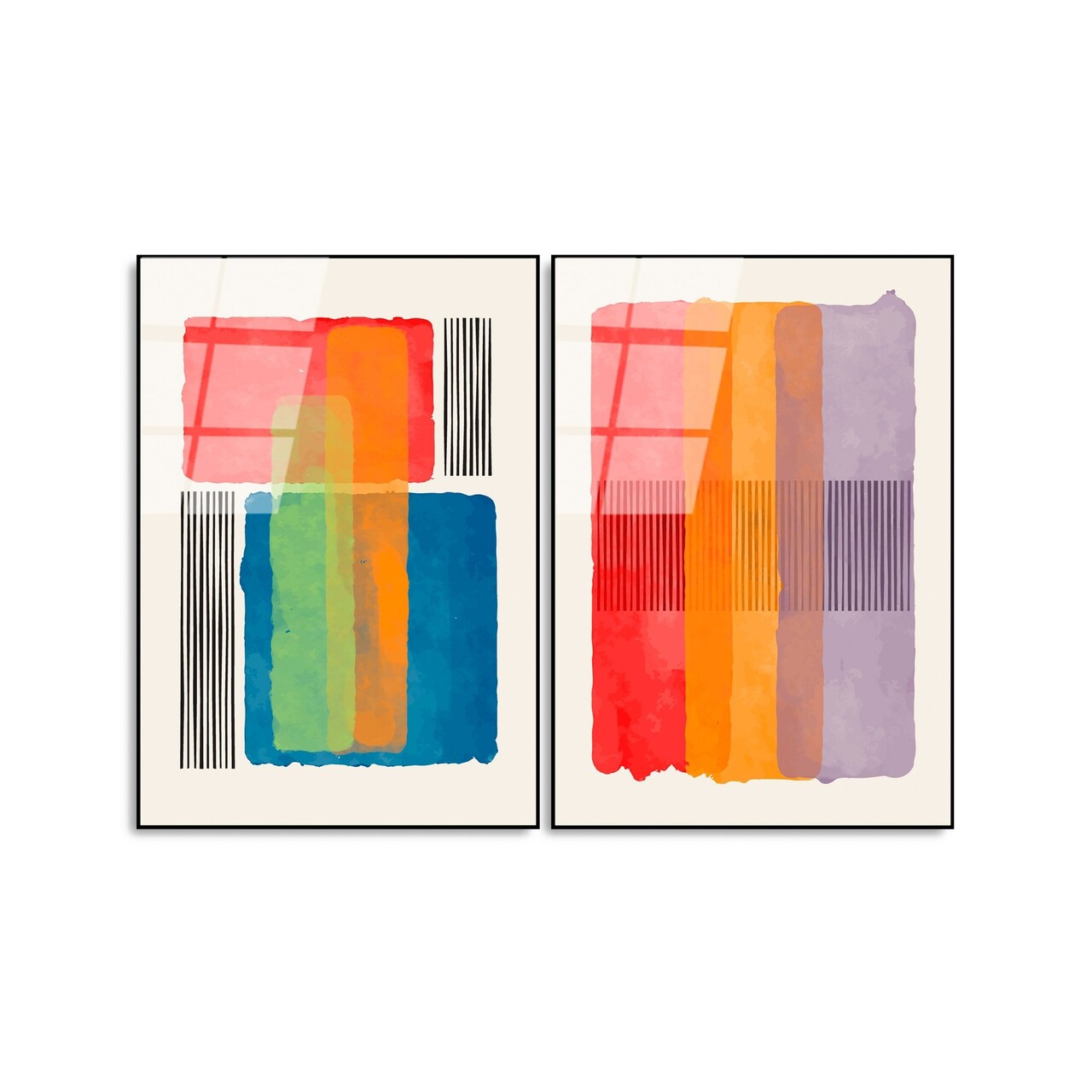 Tablou decorativ (2 Pieces), UV-948, Dimensiune: 45 x 65 cm (2 bucăți), Multicolor - view 6