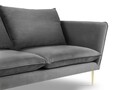 Canapea, Verveine, Mazzini Sofas, 3 locuri, 212x95x96 cm, catifea, gri deschis