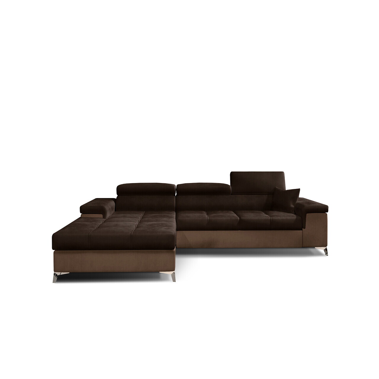 Coltar extensibil stanga 4 locuri ELTAP, Ric-41, Ricardo, 281x205x88 cm, lemn/poliester, maro inchis/maro deschis - view 2
