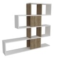 Biblioteca Karlin, Moblert, 120x19.5x109 cm, alb/maro
