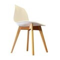 Set scaune 2 piese, Hanah Home, SND3015-2BYZ, CARPEN, Alb / Stejar