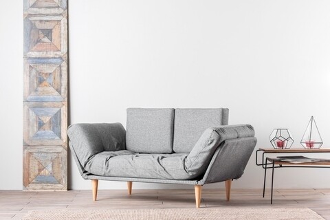 Canapea extensibila nina daybed, futon, 3 locuri, 200x70 cm, metal, gri