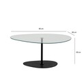 Masuta de cafea, Neostill, Porto, 90x40x60 cm, Sticla temperata, Transparent/Negru