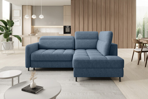 Coltar extensibil dreapta 3 locuri ELTAP, RT-40RAQ, Barea, 208x160x100 cm, lemn/poliester, albastru
