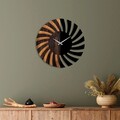 Ceas de perete, Spiral, Lemn/metal, Dimensiune: 56 x 3 x 56 cm, Nuc / Negru