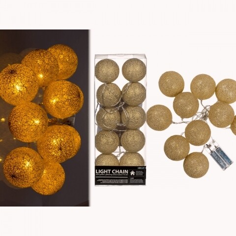 Ghirlanda Party Golden, Out of the blue, 150 cm, plastic/bumbac, auriu