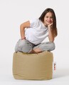 Taburet puf, Square Pouf, Ferndale, 45x45 cm, poliester impermeabil, bej nurca