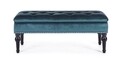 Bancheta Bernard, Bizzotto, cu spatiu de depozitare, 108.5x43x45 cm, catifea, albastru/verde