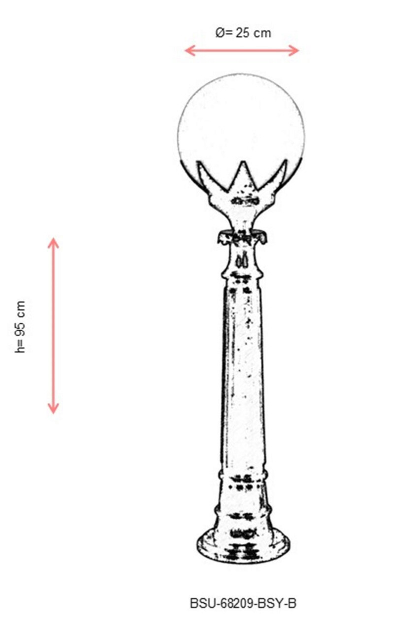 Lampadar de exterior, Avonni, 685AVN1360, Plastic ABS, Alb/Negru
