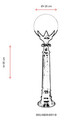 Lampadar de exterior, Avonni, 685AVN1360, Plastic ABS, Alb/Negru