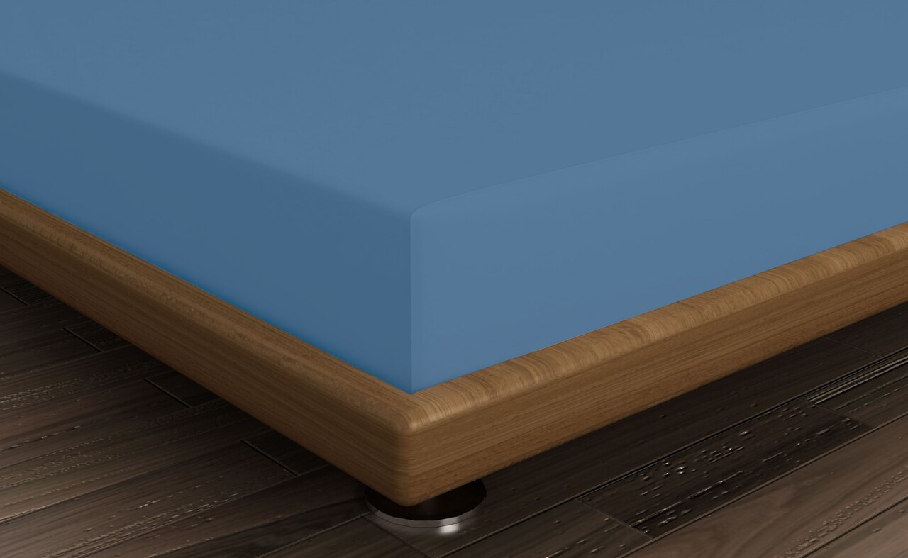 Cearceaf de pat cu elastic Ranforce Double Small (DE), L'essentiel Maison, Blue, Albastru - imagine 2