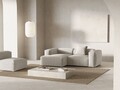 Coltar stanga 2 locuri, Bergamo, Cosmopolitan Design, 244x152x70 cm, catifea chenille raiata, ivoriu