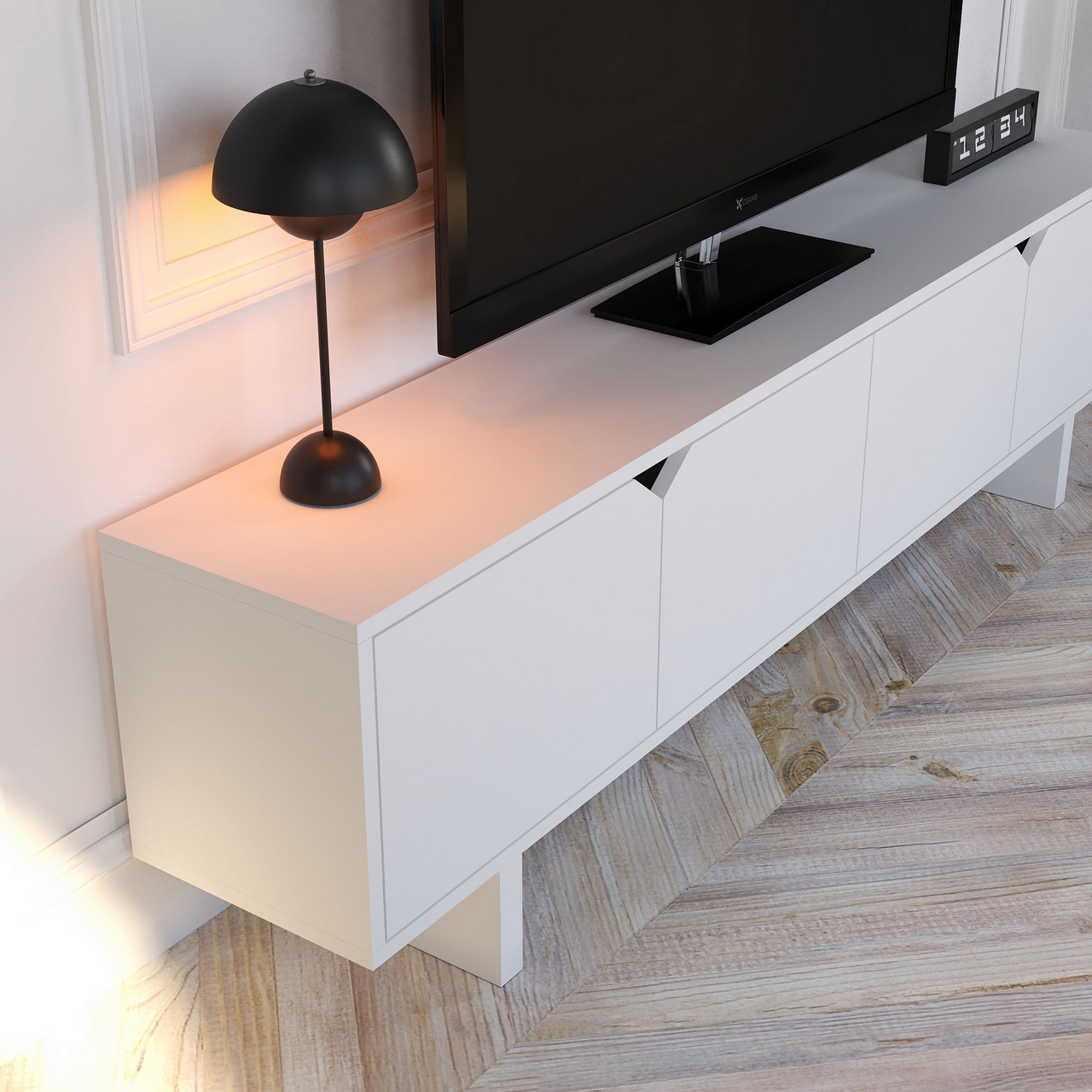 Comoda TV, Hanah Home, Doruk, 180x50x30 cm, Alb - view 4