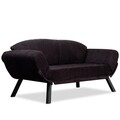 Canapea extensibila Genzo, Futon, 2 locuri, 177x81x87 cm, metal, negru