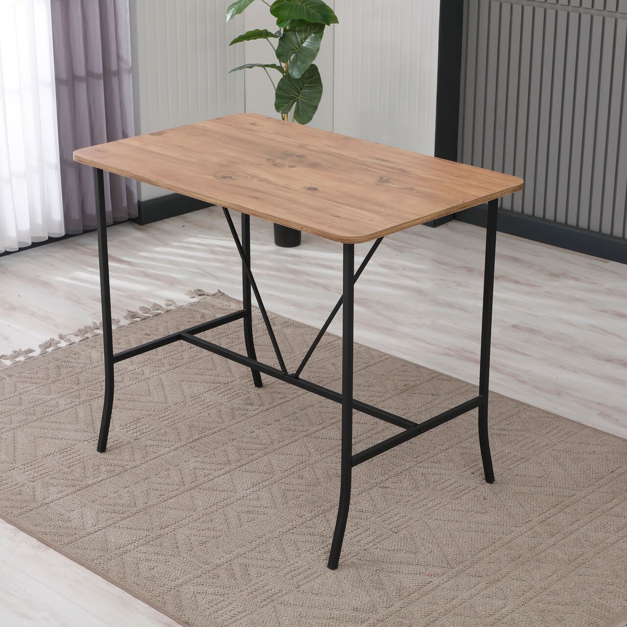 Masa de bar, Hanah Home, Retro, 110x92x70 cm, Maro - imagine 2