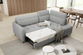 Coltar extensibil dreapta 3 locuri ELTAP, RT-04ROY, Barea, 208x160x100 cm, lemn/poliester, gri deschis