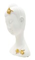 Figurina /sculptura decorativa  Buddha -A, Mauro Ferretti, 21.5x16x35 cm, polirasina, alb/auriu