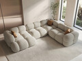 Coltar panoramic dreapta 5 locuri, Loretto, Cosmopolitan Design, 345x250x68 cm, tesatura structurata, bej
