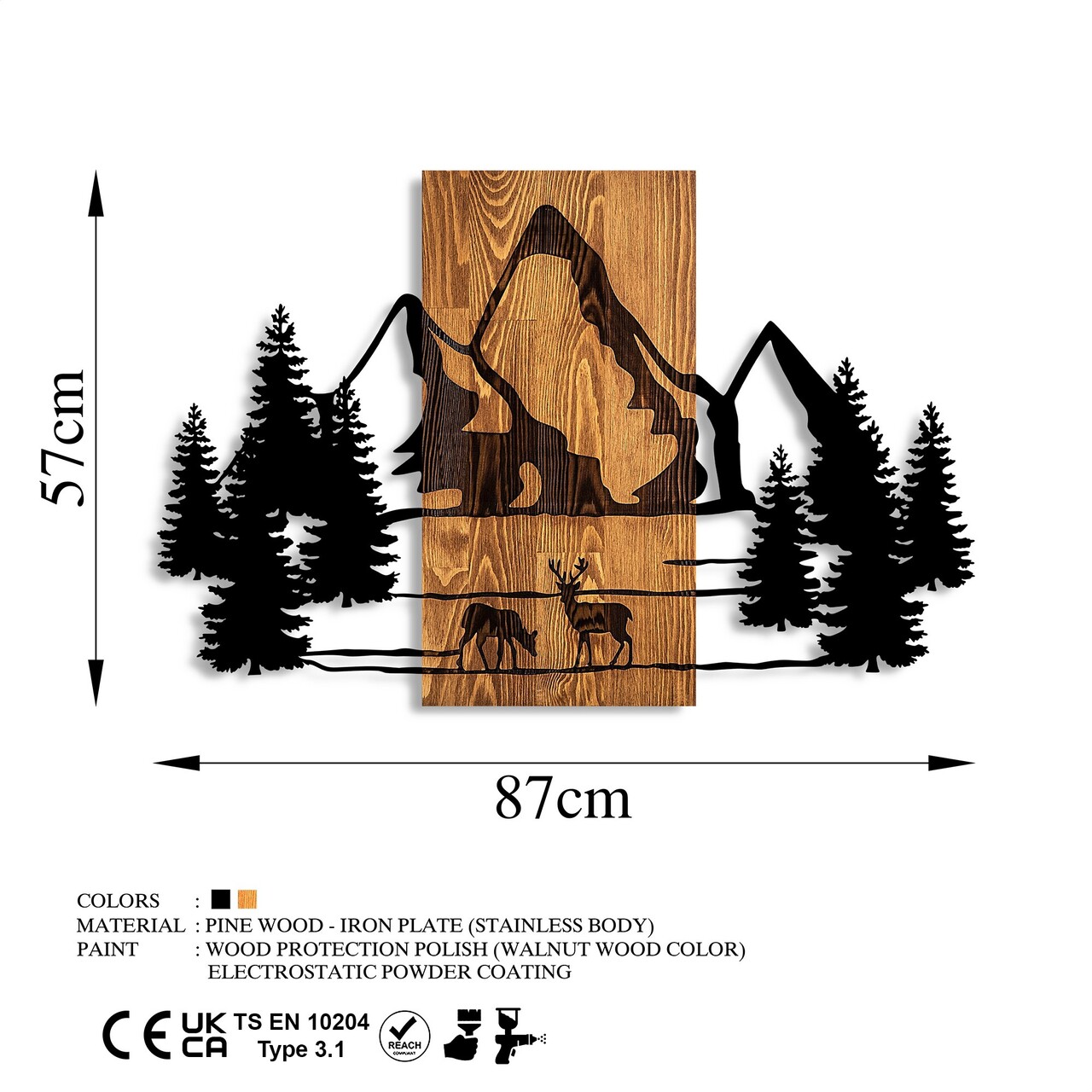Decoratiune de perete, Natural Habitat, Dimensiuni: 57 x 88 cm, Nuc / Negru - view 6