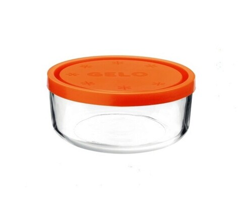 Caserola rotunda gelo, bormioli rocco, Ø14 cm, 600 ml, sticla, portocaliu