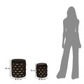 Set 2 taburete cu spatiu depozitare Shanty, Mauro Ferretti, 37x42 cm, 28x35 cm, fier/MDf/poliester, negru/auriu