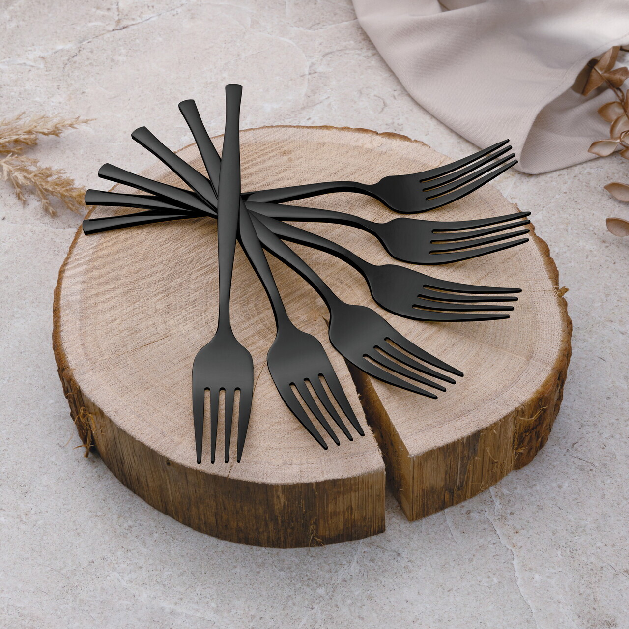 Set tacamuri 24 piese Berlinger Haus, Matte Black, model patrat, inox, negru - view 4