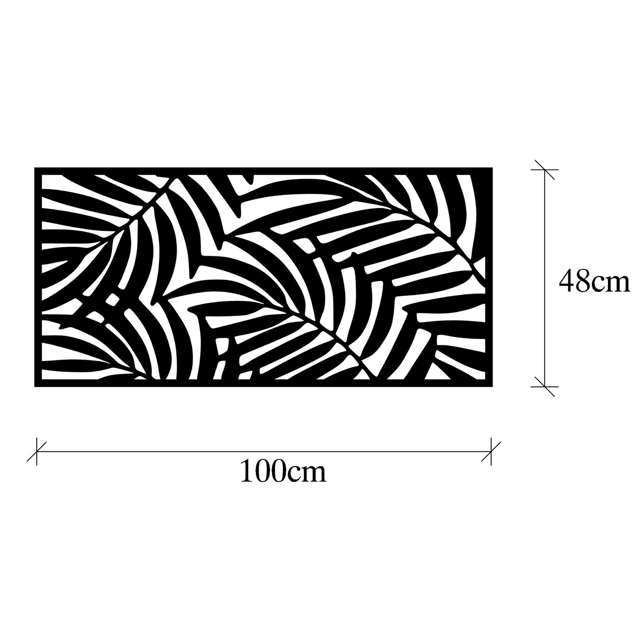 Decoratiune de perete, Decorative Panel 4, Metal, 100 x 48 cm, Negru