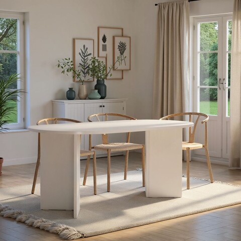 Masa, Nordure, Sablin, 180x75x89 cm, PAL, Alb