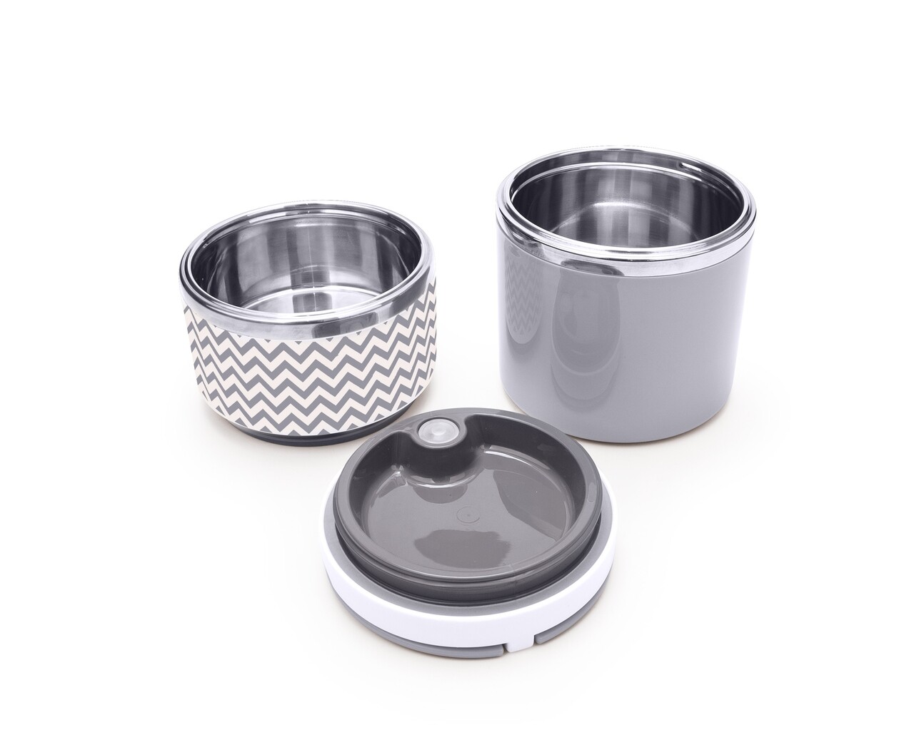 Caserola Termica Dubla Lunchbox, Iris Barcelona, 900 Ml, Pereti Dubli, Inox/polipropilena, Gri