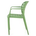 Scaun cu brate suprapozabil, Amir, 58 x 57 x 82 cm, plastic, verde