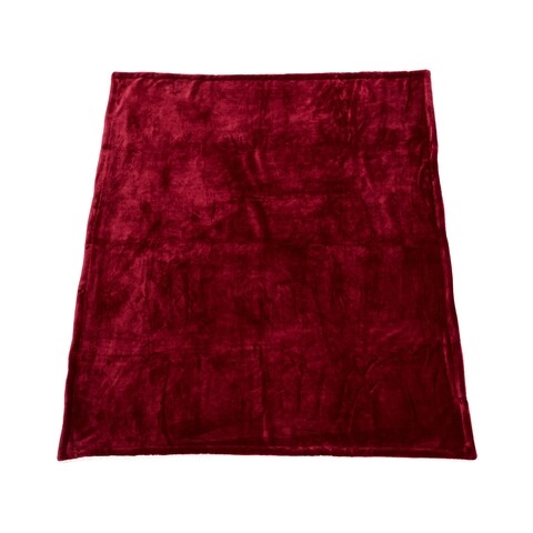 Patura fleece cu blanita Dark Red, Heinner Home, 150x200 cm, 100% poliester, visiniu
