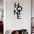 Decoratiune de perete, Home 5, metal, 34.5 x 68 cm, negru