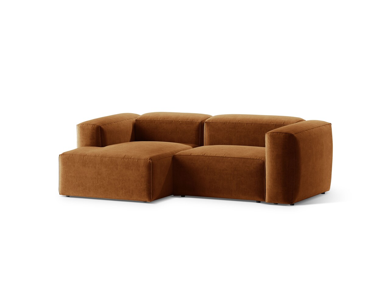 Coltar stanga 2 locuri, Bergamo, Cosmopolitan Design, 244x152x70 cm, tesatura structurata, gri maro - 1 | YEO