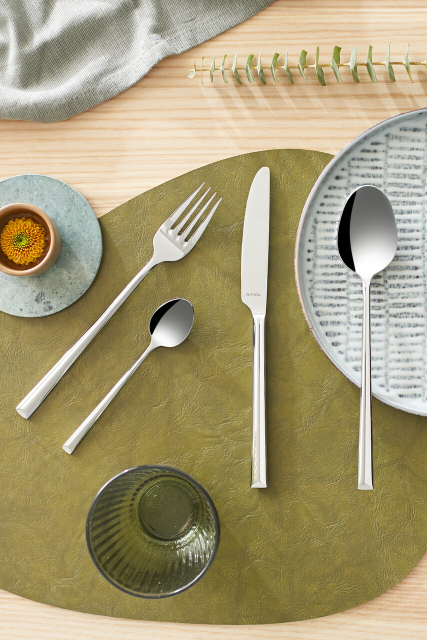 Set tacamuri 24 piese Metropole, Amefa, 6 persoane, inox 18/10, argintiu