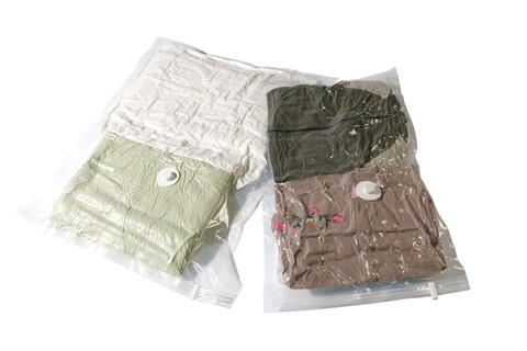 Set 2 pungi de vidat, compactor, m+l, plastic, transparent