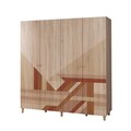 Dulap pentru haine, Vella, Loni 4 -910, 180x192x52 cm, PAL, Sonomo