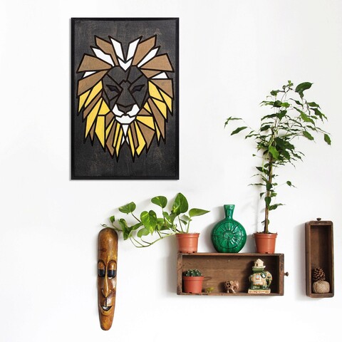 Decoratiune de perete, By Aslan, Placaj, Dimensiune: 39 x 59 cm, Multicolor mezoni.ro