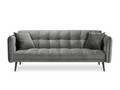 Canapea extensibila, Canna, Mazzini Sofas, 3 locuri, 225x100x85 cm, catifea, gri deschis