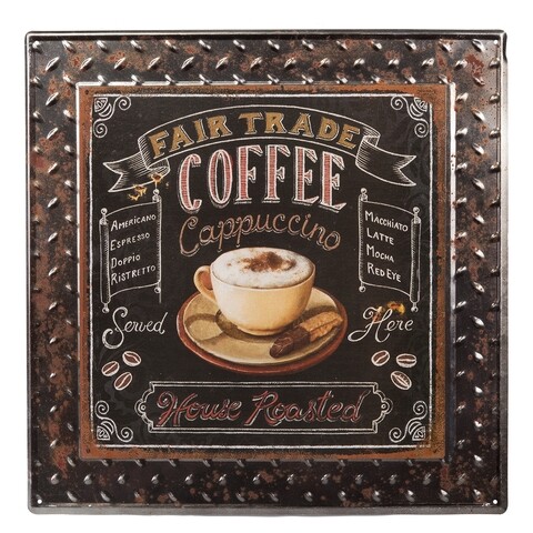 Placuta decorativa coffee, creaciones meng, 40x40 cm, fier