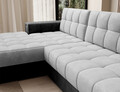 Coltar extensibil stanga 3 locuri ELTAP, LT-84MO-97MO, Blezalt, 240x150x82 cm, lemn/poliester, gri deschis/gri inchis